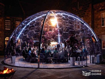 BUBBLE DOME, Ø 10 m, Höhe 5m, mit Glastüre