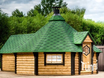 16.5 m² Grillkota mit Sauna Anbau, Grilkota; pavillon; grillpavillon; Grillhütte; Grill Kota; Grill Blockhaus; grillkota bausatz; Grillkota selber bauen; Grillkota kaufen; grillhütte kota; grillpavillon holz; Grillkota holz; grillkota preis; kombikota