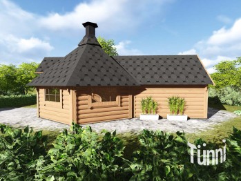 9.2 m² Grillkota mit Sauna Anbau, Grilkota; pavillon; grillpavillon; Grillhütte; Grill Kota; Grill Blockhaus; grillkota bausatz; Grillkota selber bauen; Grillkota kaufen; grillhütte kota; grillpavillon holz; Grillkota holz; grillkota preis; kombikota