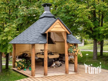 9.2 m² Grillkota Offen, Grilkota; pavillon; grillpavillon; Grillhütte; Grill Kota; Grill Blockhaus; grillkota bausatz; Grillkota selber bauen; Grillkota kaufen; grillhütte kota; grillpavillon holz; Grillkota holz; grillkota preis; kombikota