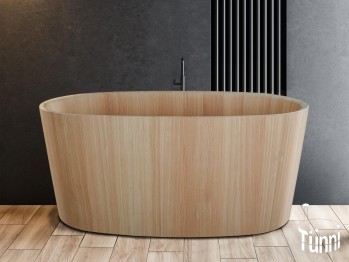OFURO HOLZBADEWANNE ELEGANCE, Die freistehende Holzbadewanne unterscheidet sich von der Matteo Thun Holzbadewanne, dass Sie individueller Grösse herstellbar ist.