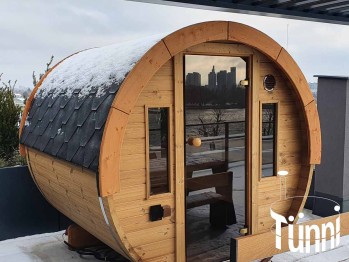 Saunafass 2.0m Länge, Ø 2.2m, 
Saunafass; Fasssauna; Gartensauna; Aussensauna; Faßsauna; Saunahaus; Saunafass Schweiz; Fasssauna kaufen; Sauna Holzofen; Sauna Beratung; fasssauna mit holzofen; Saunafass kaufen; außensauna kaufen; Saunaofen; Finnische Sau