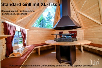 Grill mit XL- Tisch, 6- eckig