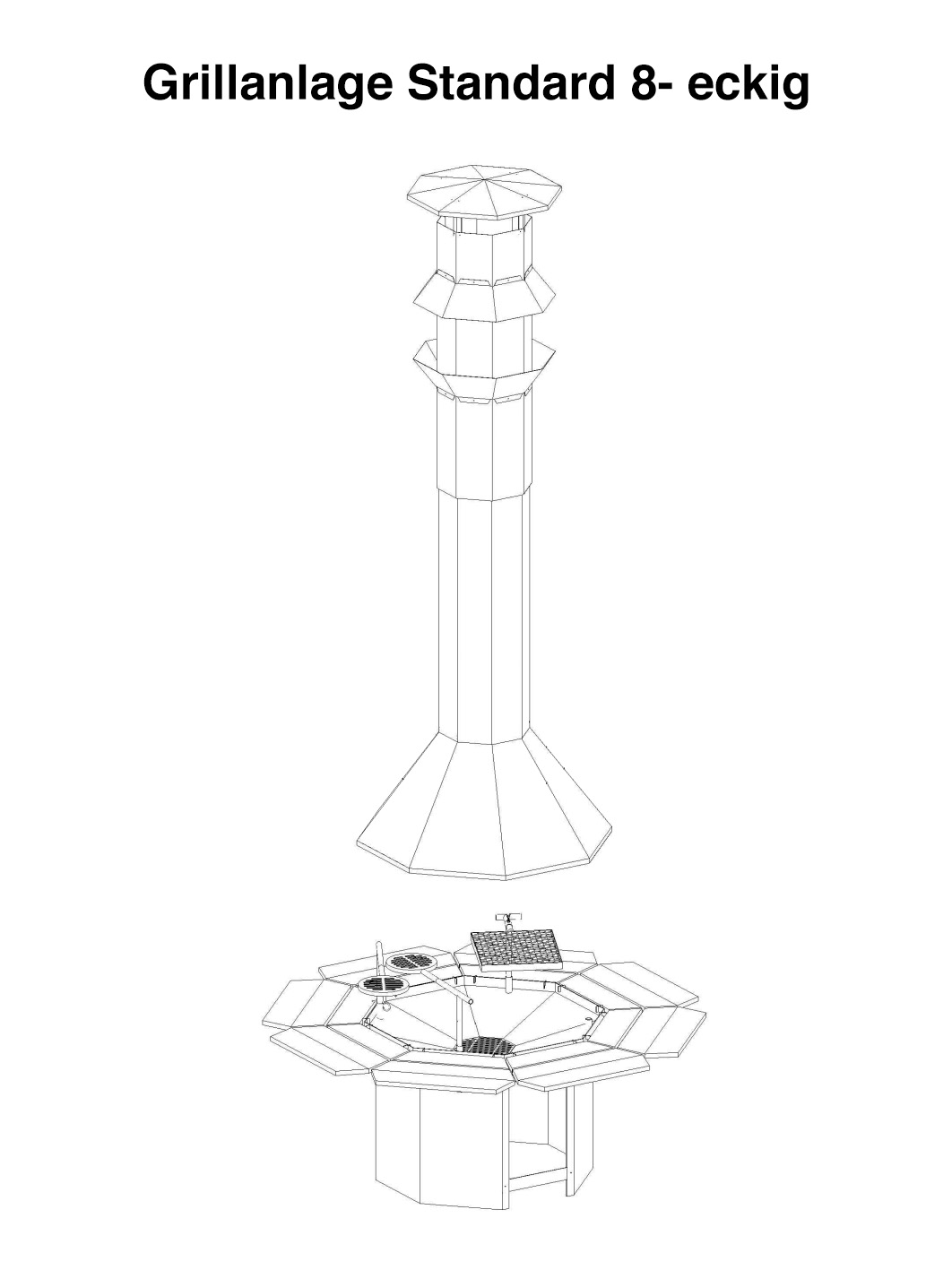 Grillanlage-Standard 8- eckig