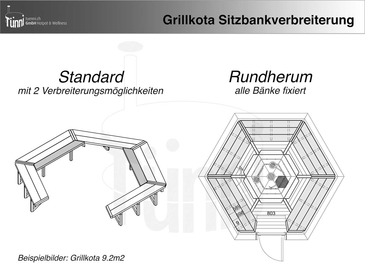 Grillkota Sitzbankverbreiterung