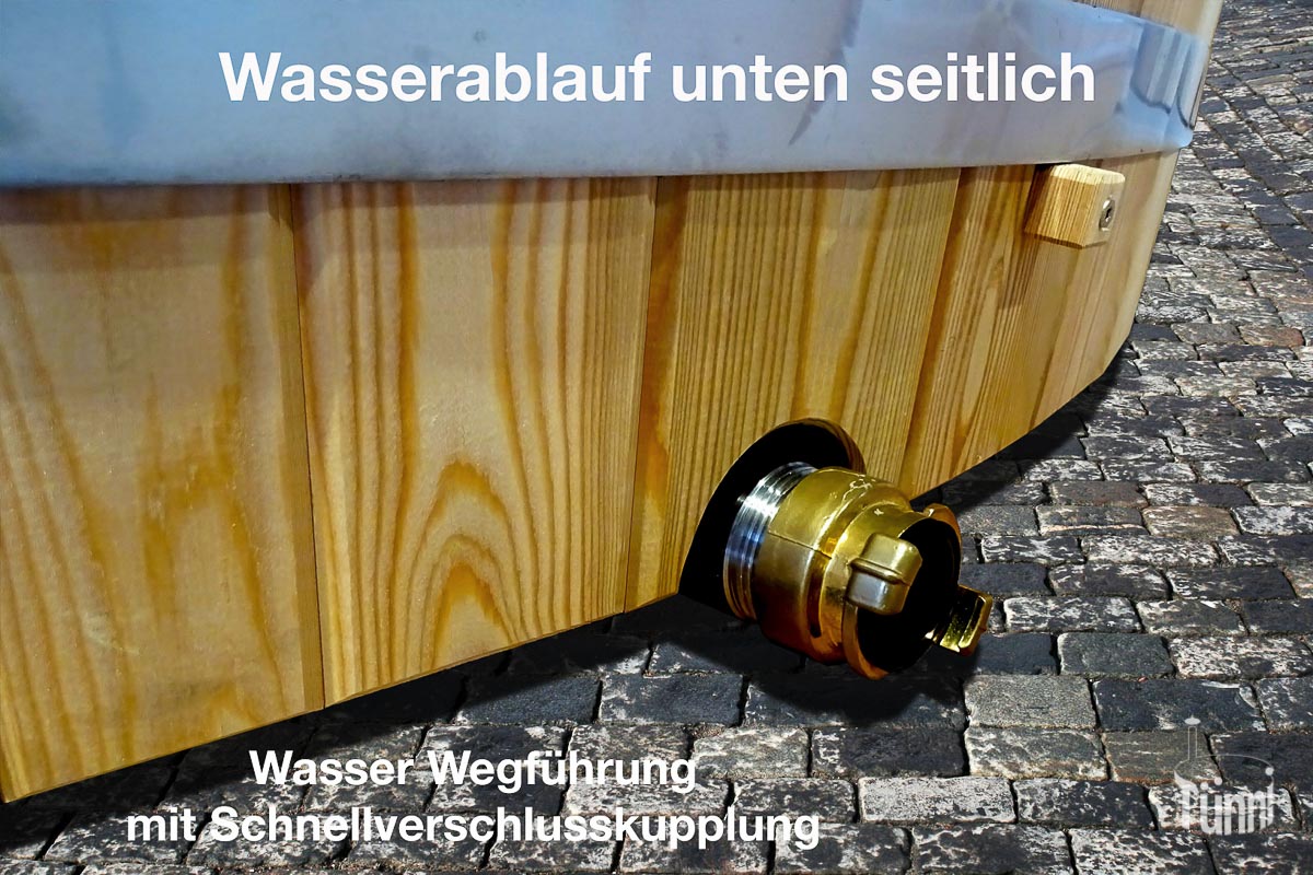 Badezuber Ablauf Wegführung