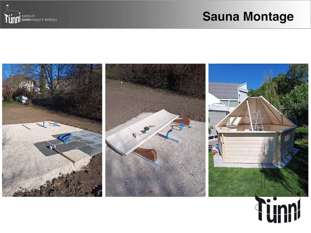 Fasssauna Montage Saunafass Montage