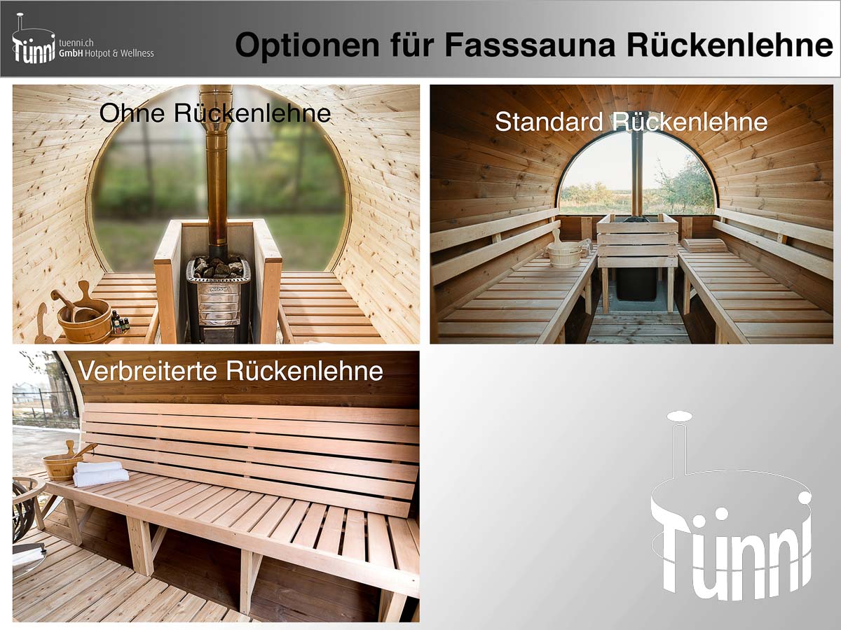 Saunafass Rückenlehne