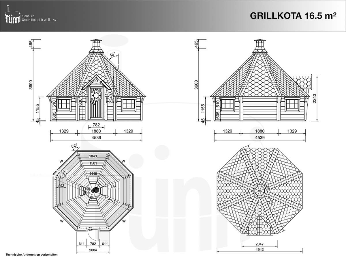 Zeichnung Grillkota 16.5 m²