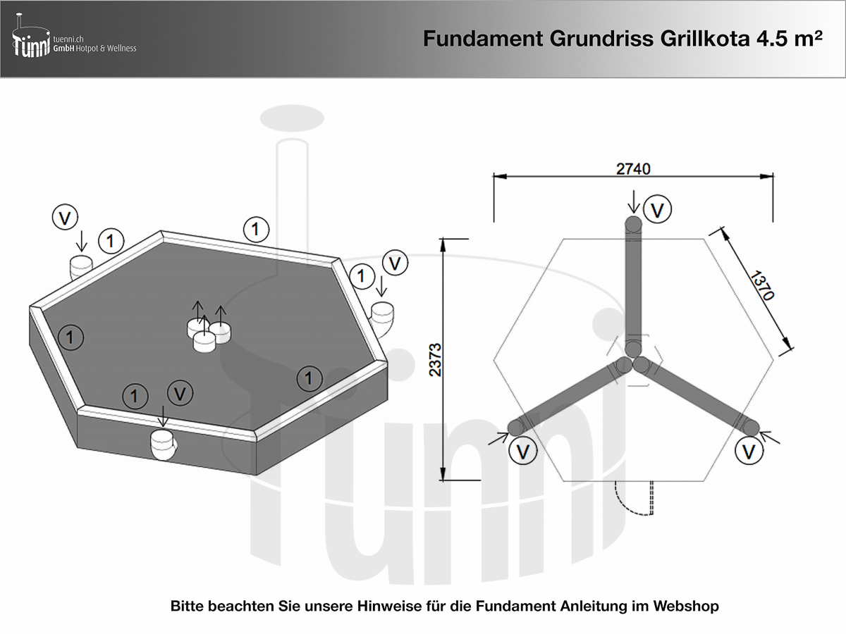 Fundamentplan Grillkota 4.5 m²