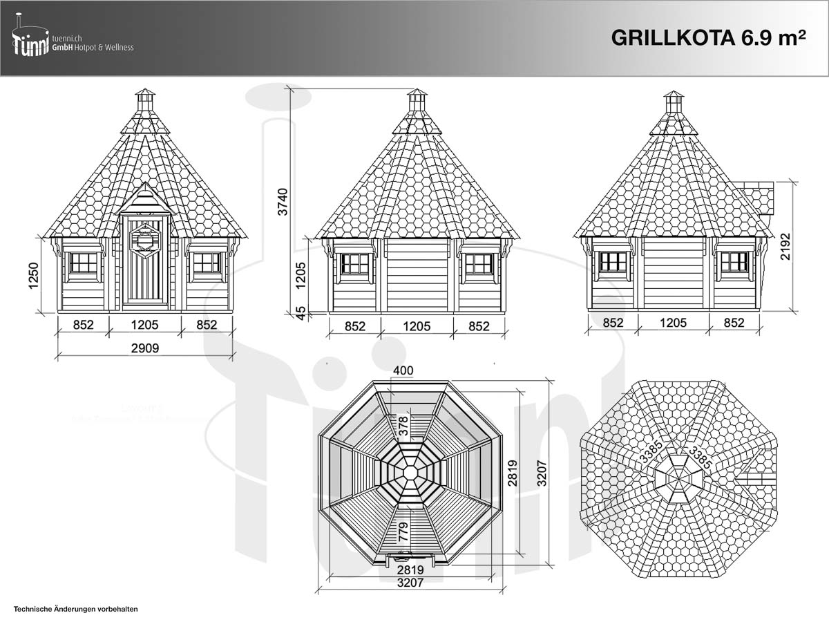 Zeichnung Grillkota 6.9 m²