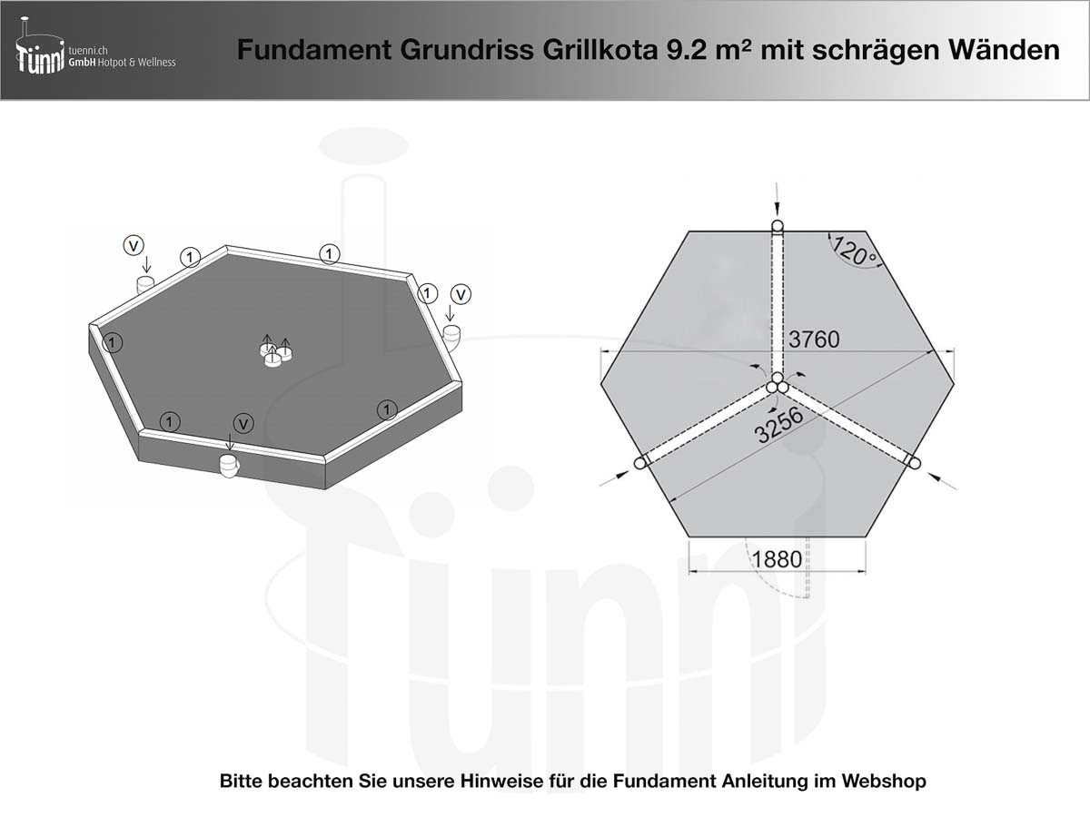 Fundamentplan Grillkota Konisch 9.2 m²