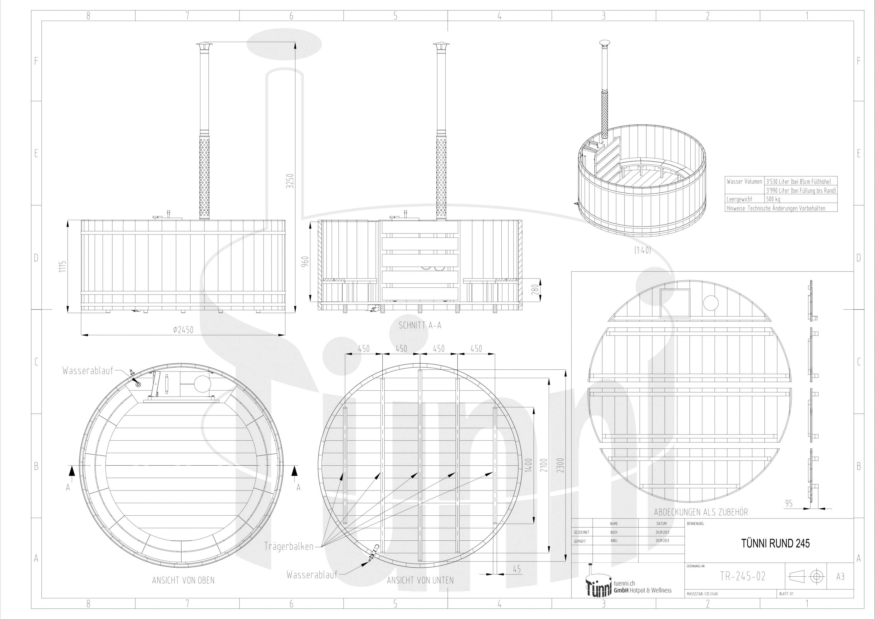 Hotpot Rund Ø 245 cm Hotpot Rund Ø 250 cm
