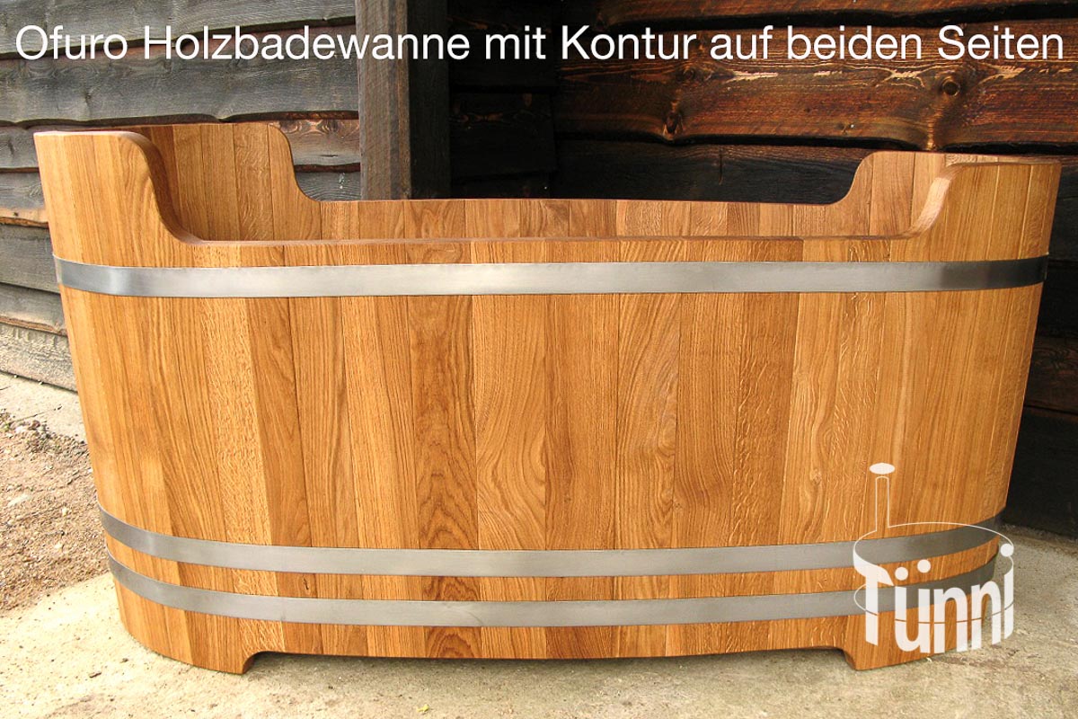 Ofuro Holzbadewanne - Kontur auf zwei Seiten Ofuro Holzbadewanne - Kontur auf zwei Seiten