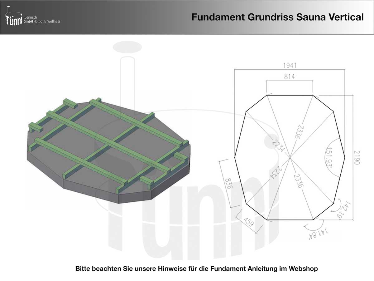 Fundamentplan Sauna Vertical Fundamentplan Sauna Vertical